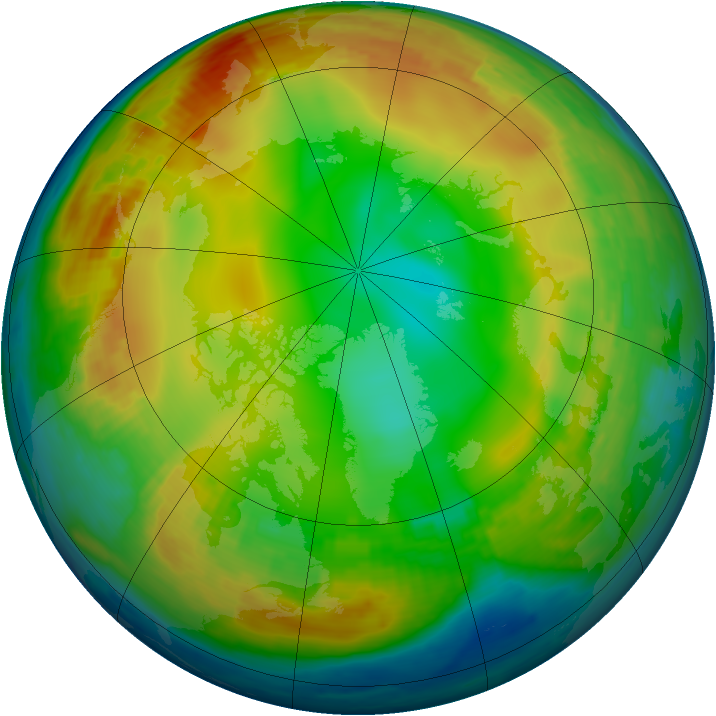 Arctic ozone map for 27 December 2000